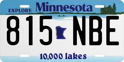 MN license plate 815NBE