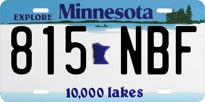 MN license plate 815NBF