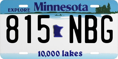 MN license plate 815NBG
