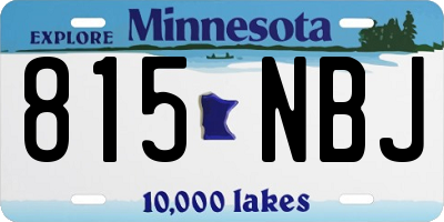 MN license plate 815NBJ