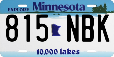 MN license plate 815NBK