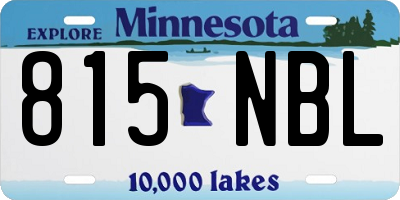 MN license plate 815NBL