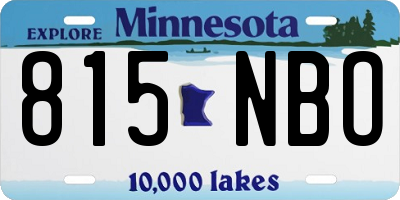 MN license plate 815NBO