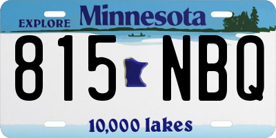 MN license plate 815NBQ