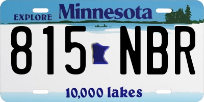 MN license plate 815NBR