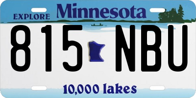 MN license plate 815NBU