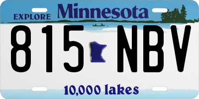 MN license plate 815NBV