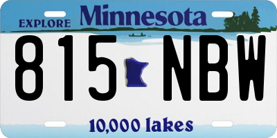 MN license plate 815NBW