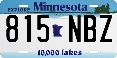 MN license plate 815NBZ