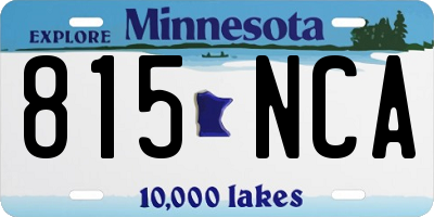 MN license plate 815NCA