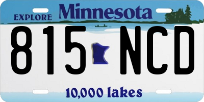 MN license plate 815NCD