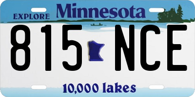 MN license plate 815NCE