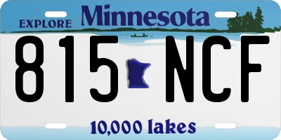MN license plate 815NCF