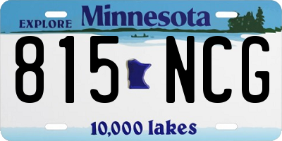 MN license plate 815NCG