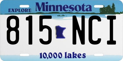 MN license plate 815NCI