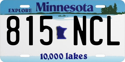 MN license plate 815NCL