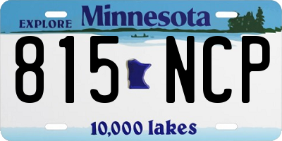 MN license plate 815NCP