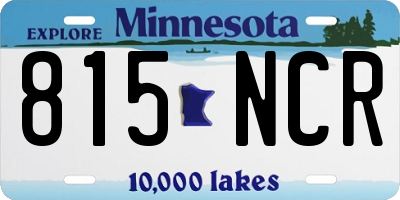 MN license plate 815NCR