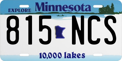 MN license plate 815NCS