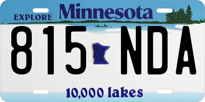 MN license plate 815NDA