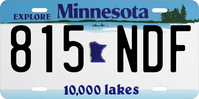 MN license plate 815NDF