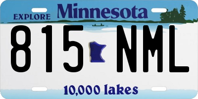 MN license plate 815NML