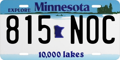 MN license plate 815NOC