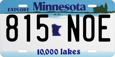 MN license plate 815NOE