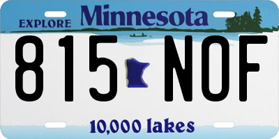 MN license plate 815NOF