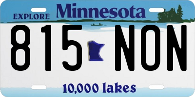 MN license plate 815NON