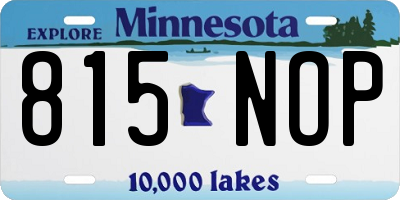 MN license plate 815NOP