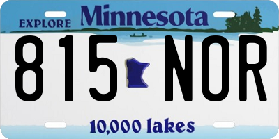 MN license plate 815NOR