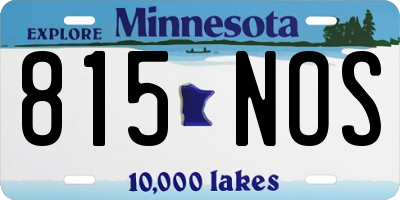 MN license plate 815NOS