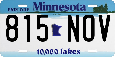 MN license plate 815NOV