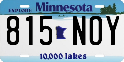 MN license plate 815NOY