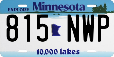 MN license plate 815NWP