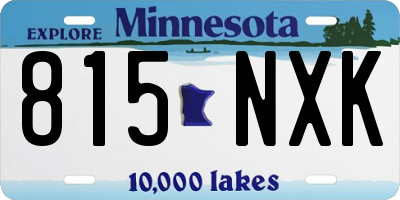 MN license plate 815NXK