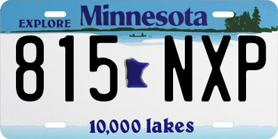 MN license plate 815NXP