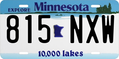MN license plate 815NXW