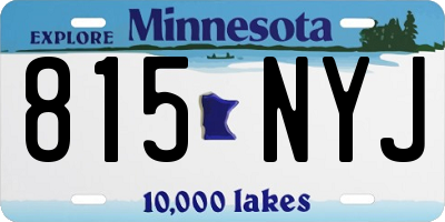 MN license plate 815NYJ