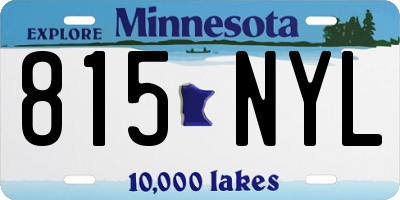 MN license plate 815NYL