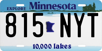 MN license plate 815NYT