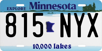 MN license plate 815NYX