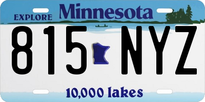 MN license plate 815NYZ