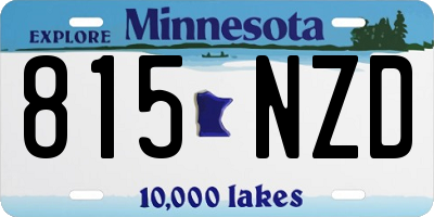 MN license plate 815NZD