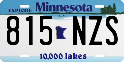 MN license plate 815NZS