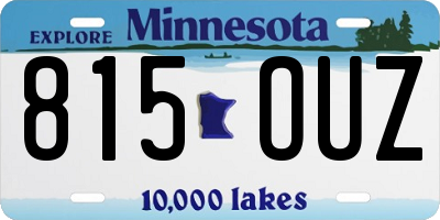 MN license plate 815OUZ