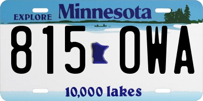 MN license plate 815OWA