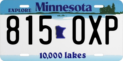 MN license plate 815OXP