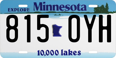 MN license plate 815OYH